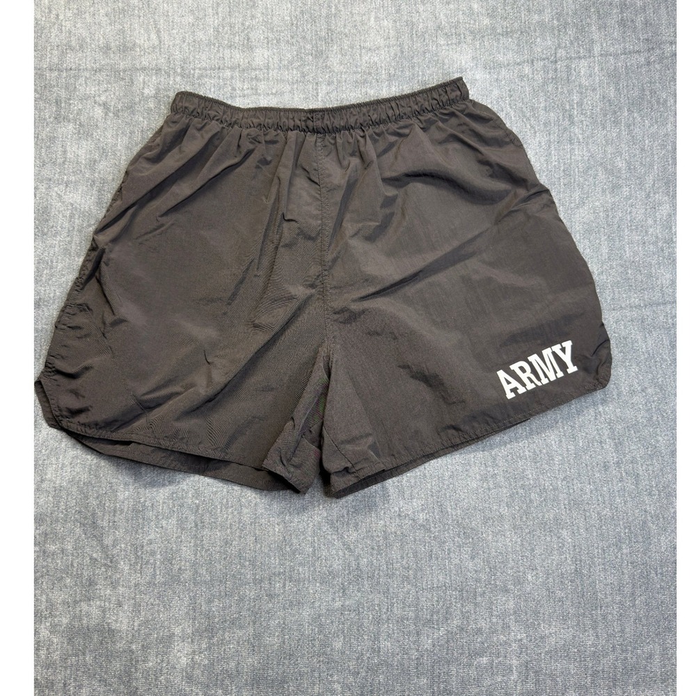 US Army PFU Physical Fitness Uniform Shorts Large Black Nylon Supplex USA